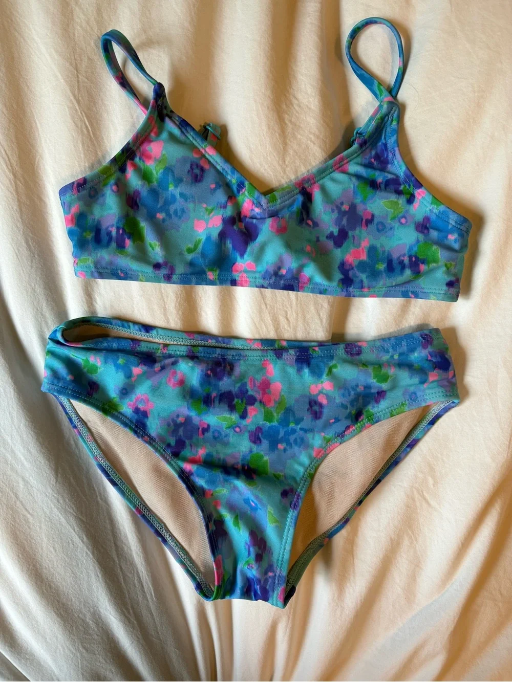 art class Blue Floral Girls Two-Piece Swim Bikini